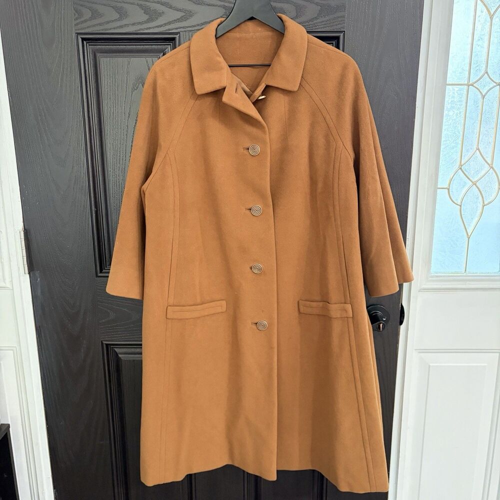 Vintage 60s I.MAGNIN & Co Womens 100% Vicuna Tan Coat Size XL